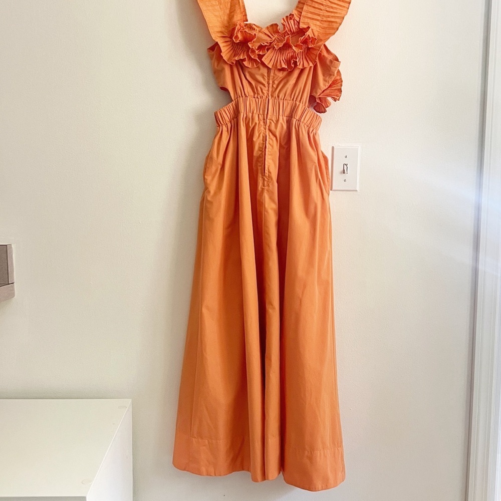 Sovere Rapture Maxi Dress Off the Shoulder Ruffle Orange - Picture 9 of 16